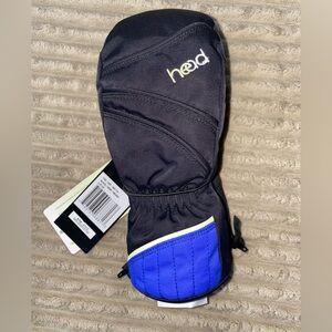 HEAD Youth Ski Mittens (Size Small) – Black/Blue with DuPont Sorona Insulation